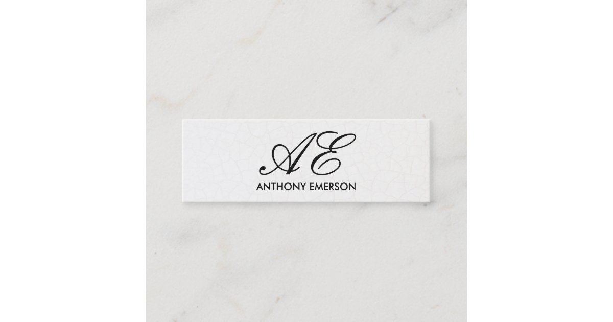Elegant Monogram Script Contemporary Background Mini Business Card | Zazzle
