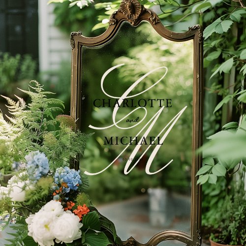 Elegant MonogramScript Font Window Cling