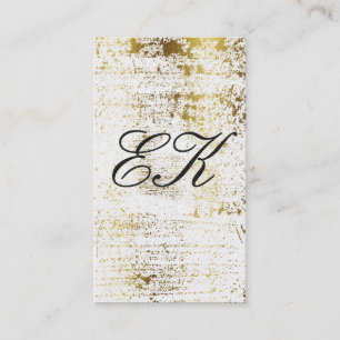 Elegant Monogram Script Gold Grunge Business Card
