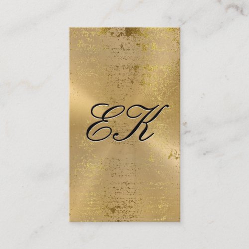 Elegant Monogram Script Gold Metallic Specks Business Card