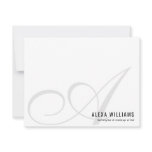 Elegant Monogram Script Initial Simple Business Note Card Elegant Monogram Script Initial Simple Business Note Card