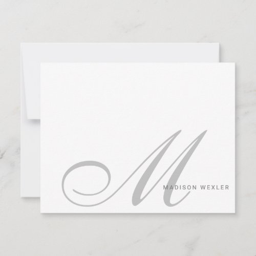 Elegant Monogram Script Initial Simple Personal  Note Card