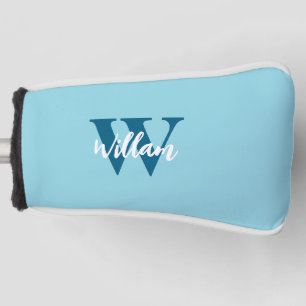 Elegant Monogram Script Name  Golf Head Cover