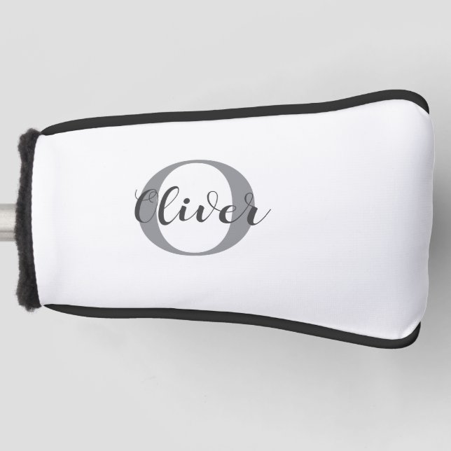 Elegant Monogram Script Name  Golf Head Cover (Front)