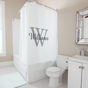 Elegant Monogram Script Name Shower Curtain