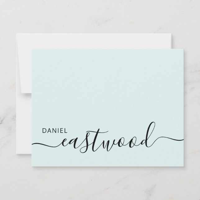 Elegant Monogram Script  Note Card (Front)