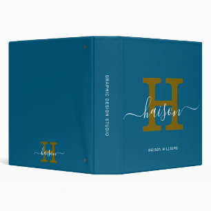 Elegant Monogram Script – Office & School 3 Ring Binder