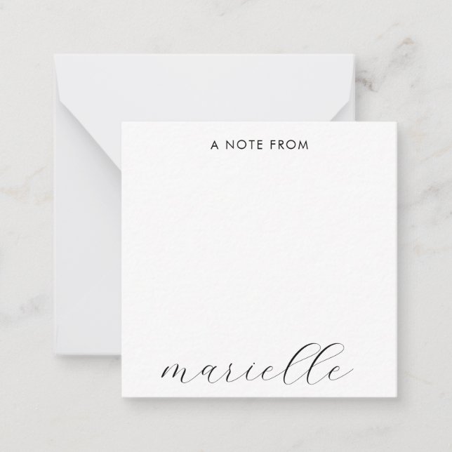 Elegant Monogram Script Personalized Note Card (Front)