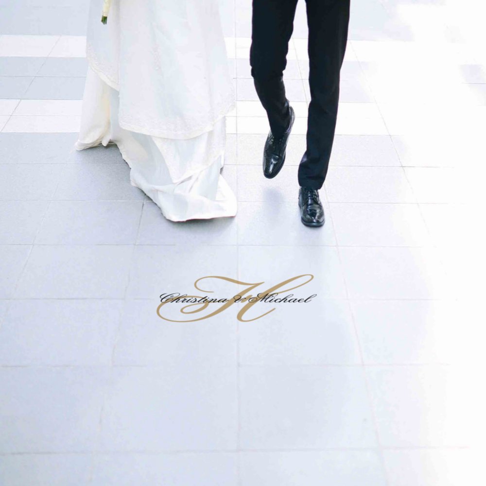 Disover Elegant Monogram Script Wedding Dance  Floor Decals