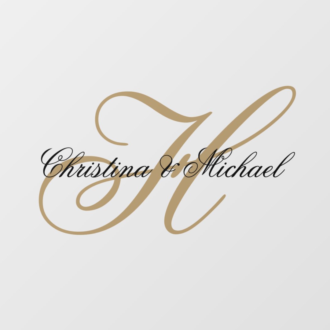 Elegant Monogram Script Wedding Dance Floor Decals | Zazzle