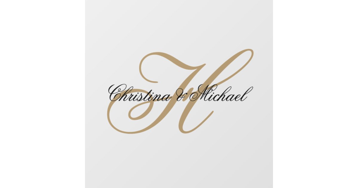 Elegant Monogram Script Wedding Dance Floor Decals | Zazzle