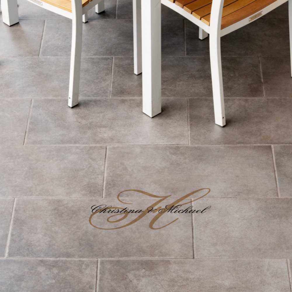 Disover Elegant Monogram Script Wedding Dance  Floor Decals