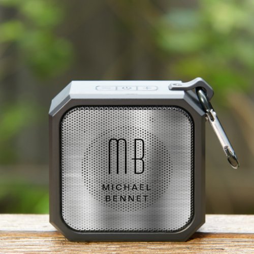 Elegant Monogram Silver Bluetooth Speaker