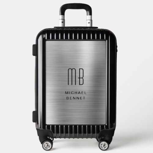 Elegant Monogram Silver Gray   Luggage