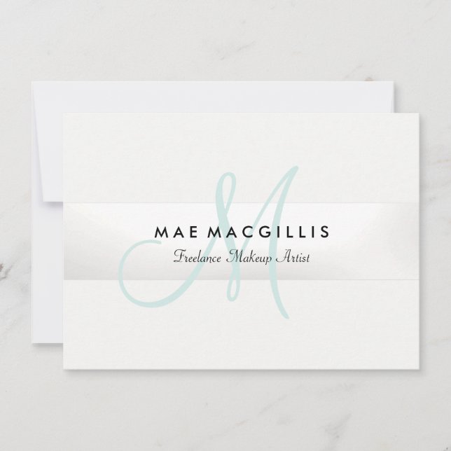 Elegant Monogram Silver Stripe Gift Certificate Holiday Card (Front)