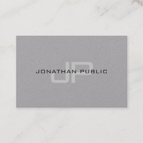 Elegant Monogram Simple Design Grey Template Business Card