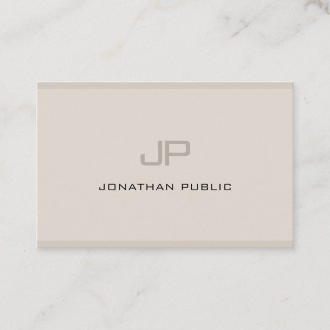 Elegant Monogram Simple Plain Professional Modern Business Card (Front)