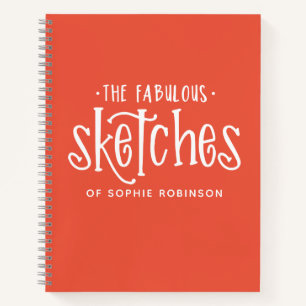 Elegant Monogram Sketchbook Your Name Notebook