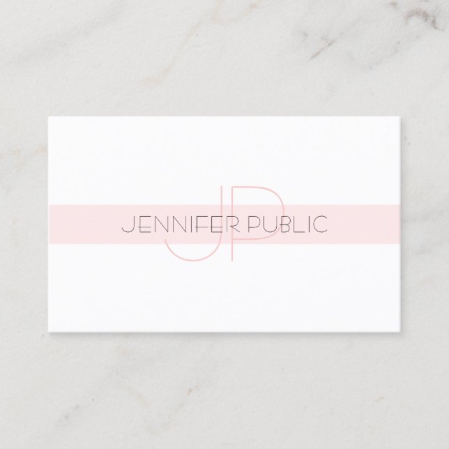 Elegant Monogram Sleek Design Luxury Trendy Plain Business Card (Front)