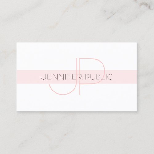 Elegant Monogram Sleek Design Modern Plain Luxury Business Card