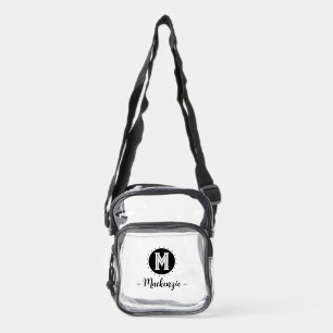 Elegant Monogram Stadium Clear Sports Crossbody Bag