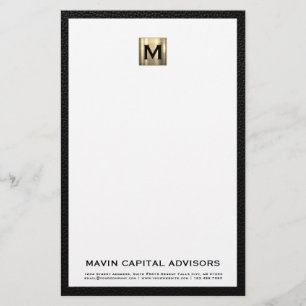 Elegant Monogram Stationery with Contact Details