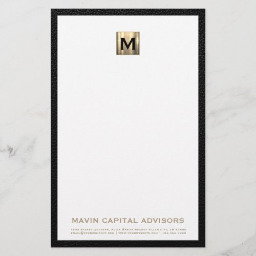 Elegant Monogram Stationery with Contact Details