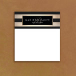Elegant Monogram Striped Black and Gold Notepad<br><div class="desc">Realistic digital image of very subtle gradation of horizontal gold foil stripes. * Note: there is no shine to the gold.</div>