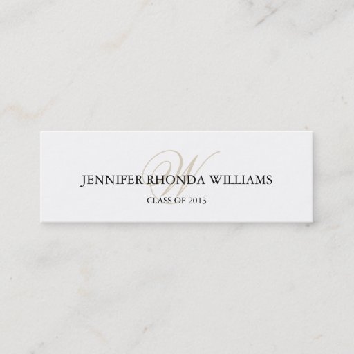 Customizable Elegant monogram student graduation name card business card templates