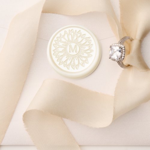 Elegant Monogram Sunflower Wedding Wax Seal Stamp