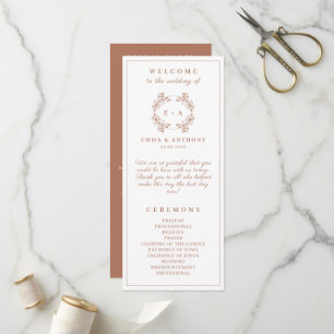 Elegant Monogram Terracota Wedding Program