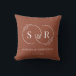 Elegant Monogram Terracotta Wedding Gift Throw Pillow<br><div class="desc">Elegant Monogram Terracotta Burnt Orange Modern Wedding Throw Pillow. Perfect gift for newlyweds and loved ones. Easy to customize. Get yours today!</div>