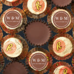 Elegant Monogram Terracotta Wedding Sweets  Reese's Peanut Butter Cups<br><div class="desc">Elegant Monogram Terracotta Wedding Favors Personalized Hershey Reese's Cups. These personalized Hershey Reese's peanut butter cups are a sweet wedding favor with your monogram and wedding date in white on a Terracotta background (can be changed if you like).</div>