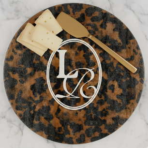 Elegant Monogram Tortoise Shell  Cutting Board