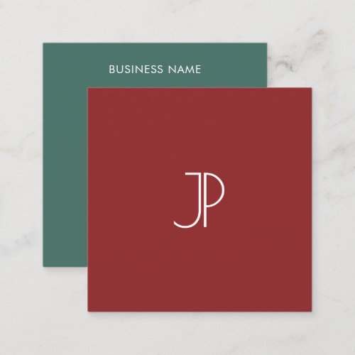Elegant Monogram Trend Colors Professional Modern Square Business Card