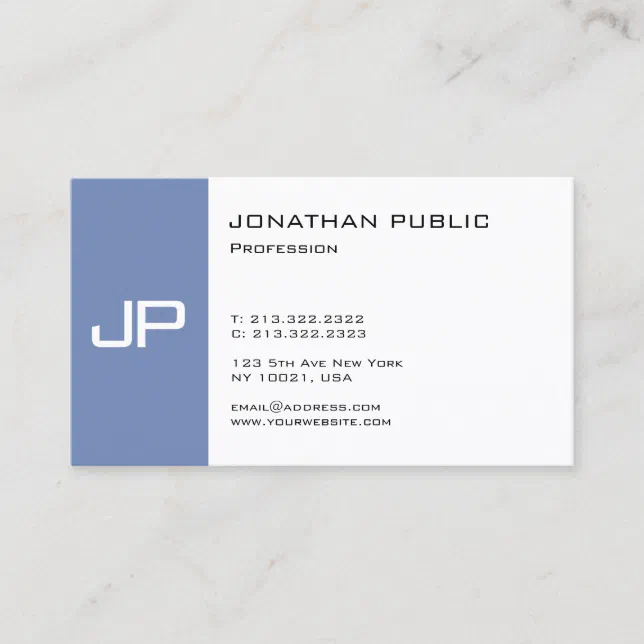 Elegant Monogram Trendy Smart Design Modern Plain Business Card | Zazzle