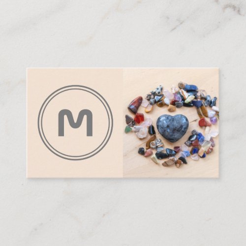Elegant monogram two tone little crystal gems business card