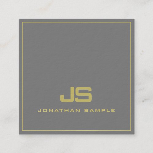 Elegant Monogram Ultra Thick Luxe Professional Square Business Card