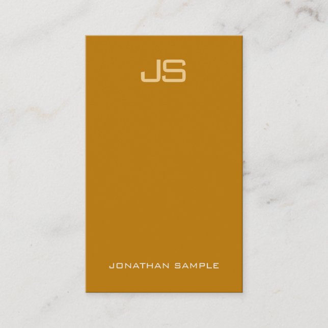 Elegant Monogram Vertical Template Luxurious Black Business Card (Front)