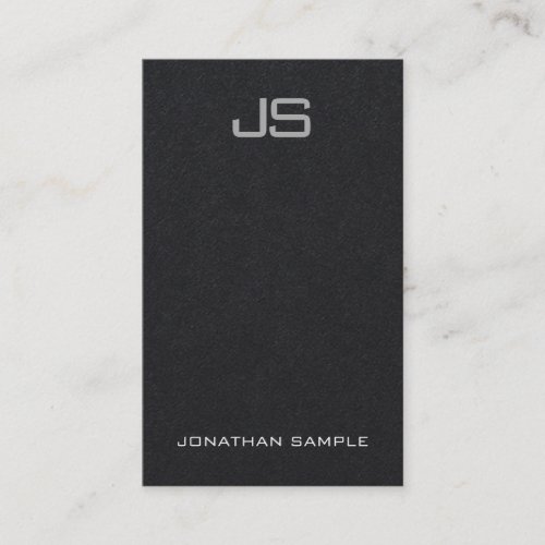 Elegant Monogram Vertical Template Luxurious Black Business Card
