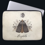 Elegant Monogram Vintage Butterfly Laptop Sleeve<br><div class="desc">An bohemian vintage mystical moth laptop sleeve. A beautiful celestial moth with foliage in earth tone colors. Personalize it with your name on the front of the laptop cover. Designed for you by Blackberry Boulevard. Other Mystical Moths designs available in the shop.</div>