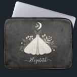 Elegant Monogram Vintage Butterfly Laptop Sleeve<br><div class="desc">An bohemian vintage mystical moth laptop sleeve. A beautiful celestial moth with foliage in earth tone colors. Personalize it with your name on the front of the laptop cover. Designed for you by Blackberry Boulevard. Other Mystical Moths designs available in the shop.</div>