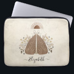 Elegant Monogram Vintage Butterfly Laptop Sleeve<br><div class="desc">An bohemian vintage mystical moth laptop sleeve. A beautiful celestial moth with foliage in earth tone colors. Personalize it with your name on the front of the laptop cover. Designed for you by Blackberry Boulevard. Other Mystical Moths designs available in the shop.</div>