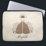 Elegant Monogram Vintage Butterfly Laptop Sleeve<br><div class="desc">An bohemian vintage mystical moth laptop sleeve. A beautiful celestial moth with foliage in earth tone colors. Personalize it with your name on the front of the laptop cover. Designed for you by Blackberry Boulevard. Other Mystical Moths designs available in the shop.</div>