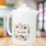Elegant Monogram Watercolor Fall Wildflower Floral Teapot<br><div class="desc">Introducing our Elegant Monogram Watercolor Fall Wildflower Floral teapot. Featuring illustration of a floral frame decorated with warm autumn earthy colors and monogram in the middle. Personalize it with your name and initial to create a unique touch.</div>