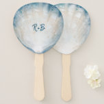Elegant Monogram Watercolor Seashell Rustic Beach Hand Fan<br><div class="desc">Create your own fun personalized beach hand fans that look like seashells for your guests to keep cool at your birthday party, graduation, wedding, or whatever the special occasion may be! The beach themed template illustrated by Raphaela Wilson depicts both sides of a large scallop seashell painted in watercolor and...</div>