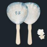 Elegant Monogram Watercolor Seashell Rustic Beach Hand Fan<br><div class="desc">Create your own fun personalized beach hand fans that look like seashells for your guests to keep cool at your birthday party, graduation, wedding, or whatever the special occasion may be! The beach themed template illustrated by Raphaela Wilson depicts both sides of a large scallop seashell painted in watercolor and...</div>