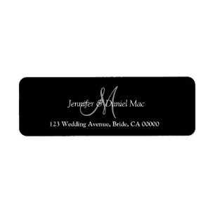 Elegant Monogram Wedding Bride Groom Custom Names Label