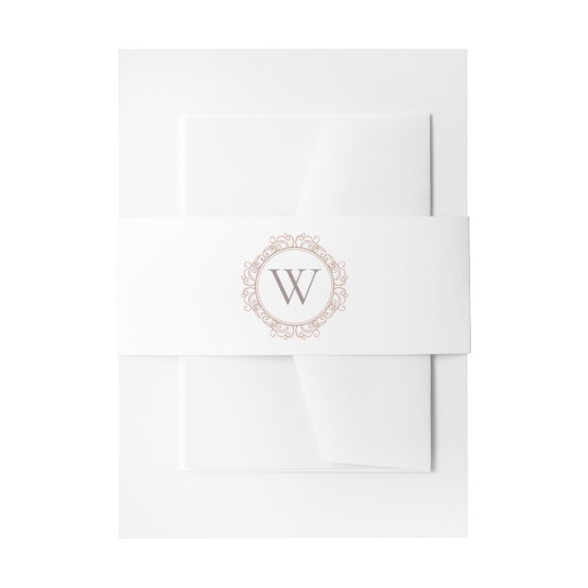 Elegant Monogram Wedding Classic White Invitation Belly Band (Front Example)