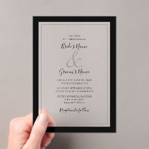 Elegant Monogram Wedding Clear Transparent  Acrylic Invitations